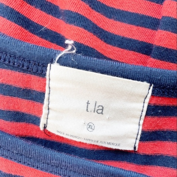 Anthropologie T.L.A Red Cotton Blend Striped Long Sleeves Top Size X-Large - Picture 13 of 15